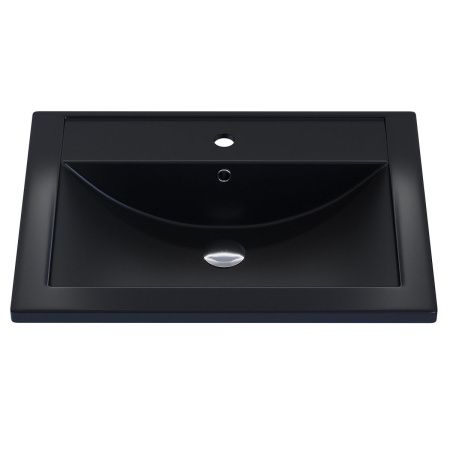 Раковина из искусственного камня Uperwood Foster Quartz 291030053 60х40 полувстраиваемая цвет черный