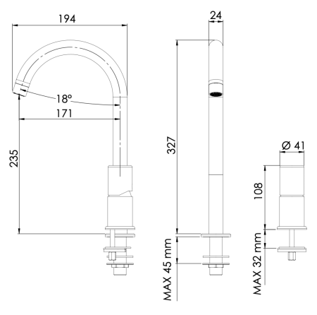 Смеситель Daniel Trilogy TG655LDP на раковину золото