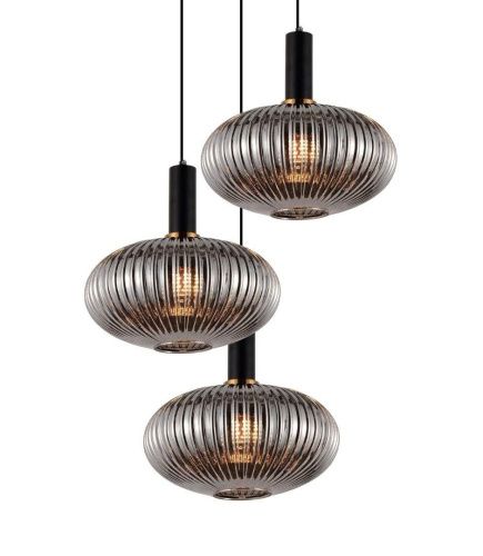 Люстра подвесная Lumina Deco Floril (Флорил) LDP 1216-3 GY+BK - фото 2