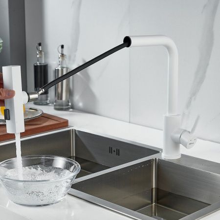 Смеситель для кухни Shevanik S263C на мойку белый