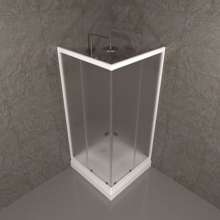 Душевой уголок Тритон Стандарт Щ0000061815 90х90 стекло матовое профиль белый с поддоном