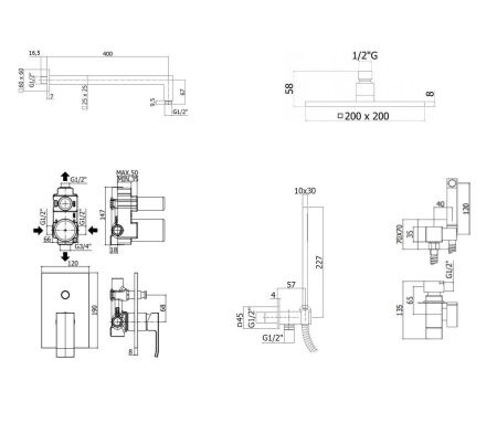 Душевая система Paffoni Elle KITZEL015CR/M встраиваемая в стену цвет хром