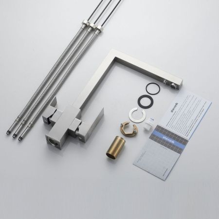 Смеситель для кухни Shevanik S148L на мойку сатин