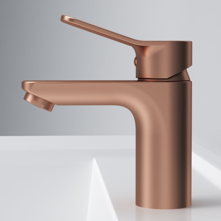 Смеситель Am.Pm X-Joy F85A02144 на раковину розовое золото без термостата