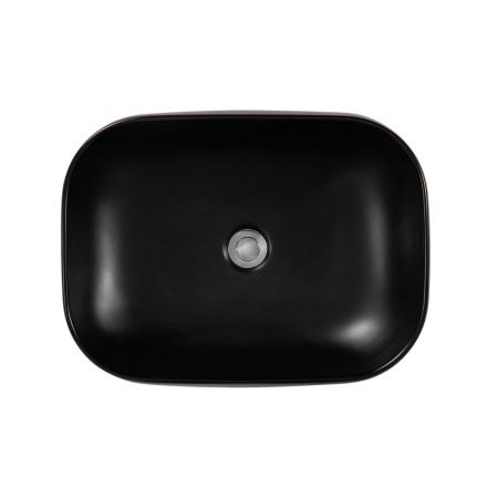 Раковина из сантехнического фарфора Aquatek AQ5526-MB 60х40 накладная цвет черный без отверстий под смеситель