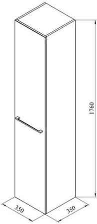 Шкаф-пенал De Aqua Токката 00167224 40х180 подвесной