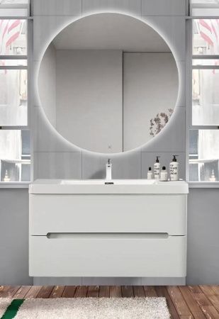 Тумба с раковиной Parly River River100 100х50 подвесная цвет белый