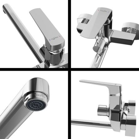 Смеситель для ванны Tokito SENDAL TOK-SEN-1015 настенный хром