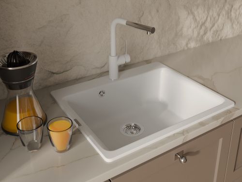 Кухонная мойка Rivelato AXEL Х-60 brina 63х52 цвет белый - фото 5