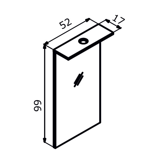 Зеркало в ванную Orka Knidos 3000992 52х99 цвет Черный - фото 3