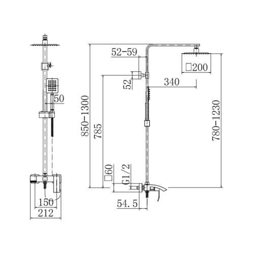 Душевая стойка Fashun A52418-21 настенная цвет бронза - фото 3