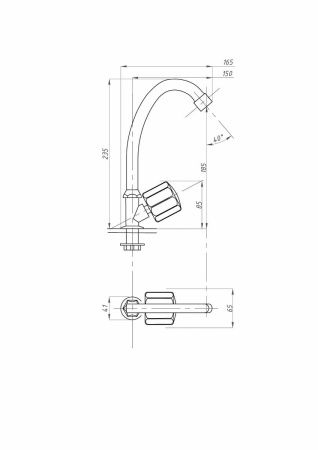 Кран для холодной воды FAUZT FZs-101-63 на мойку хром