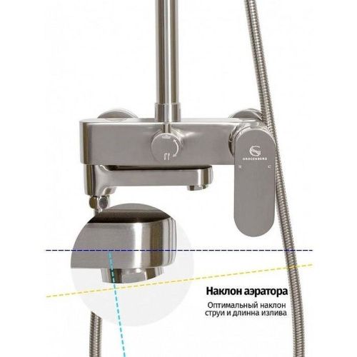 Душевая стойка Grocenberg GB7011NK настенная цвет никель - фото 5