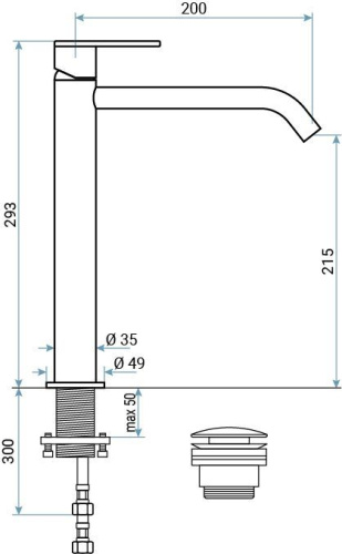 Смесители Emmevi Filobrass 85003BIG/NEO на столешницу черный матовый - фото 2