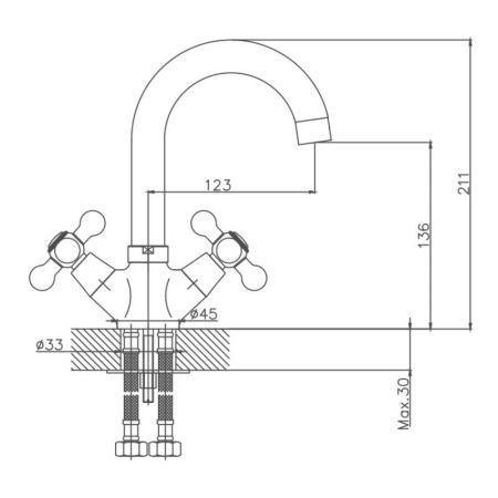 Смеситель для кухни Cron CN1319-5 на мойку сатин