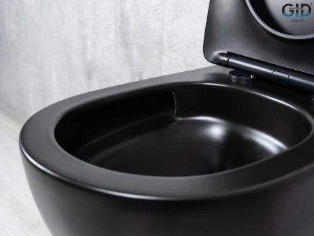 Унитаз подвесной Gid Tornado 62261Y черный матовый с сиденьем микролифт безободковый смыв торнадо