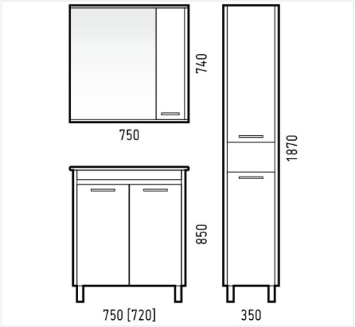 Зеркало-шкаф Corozo Лорена SD-00000296 75х15х74 подвесной цвет белый/коричневый - фото 2 Зеркало-шкаф Corozo Лорена SD-00000296 75х15х74 подвесной цвет белый/коричневый - фото 2