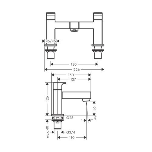 Смеситель Hansgrohe Vernis Shape 71452000 на борт ванны хром - фото 2