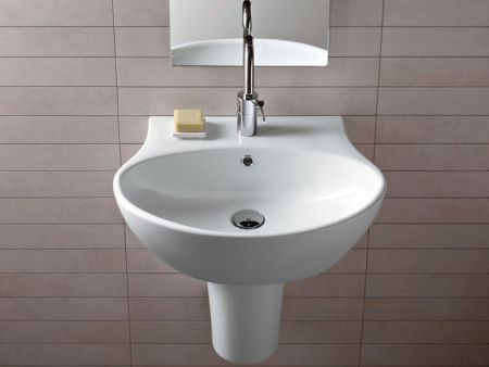 Раковина из сантехнического фаянса Hatria NIDO Y0R401 60х50 подвесная цвет белый 1 отверстие под смеситель