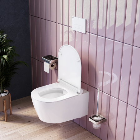 Унитаз подвесной Damixa Jupiter DX77C1700SC белый с сиденьем микролифт безободковый каскадный смыв