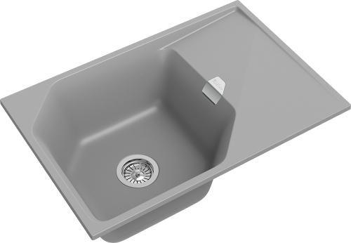 Кухонная мойка Rivelato LOCUS LS-75 grigio metallizzat 75х50 цвет серый металлик - фото 3