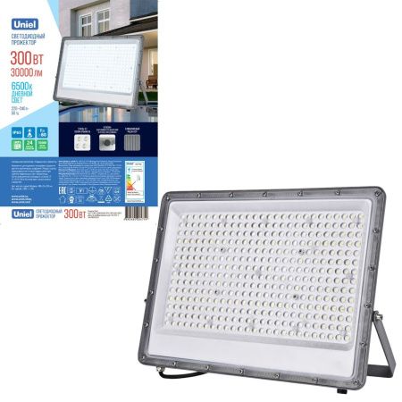 Прожектор Uniel ULF-F52B-300W/6500K IP65 200-240V GREY