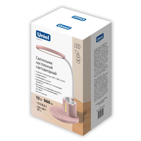Настольная лампа Uniel ULM-D150 15W/3000-6500K/DIM PINK
