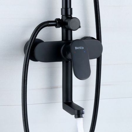 Душевая стойка Bond Cube B01-9488 настенная цвет черный