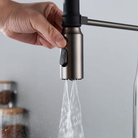 Смеситель для кухни Shevanik S123T-3 на мойку оружейная сталь