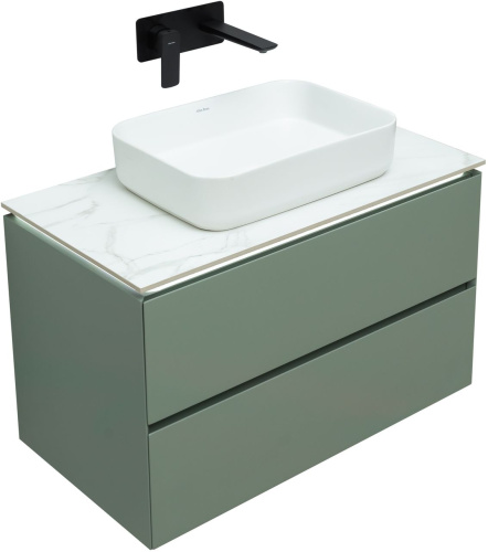 Тумба под раковину Allen Brau Infinity 1.21001.CGM 84х46х51 подвесная цвет зеленый/серый - фото 5