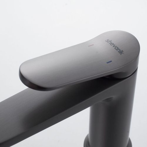 Смеситель Shevanik S43T S4301T на раковину оружейная сталь - фото 5