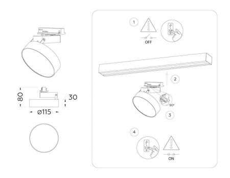 Трековый однофазный светильник Ambrella Light Track System (Трацк Сыстем) GL6837