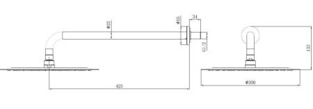 Верхний душ Allen Brau Priority 5.31A17-MG 30х30 серый