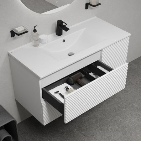 Тумба с раковиной Iddis Bild BIL10W0i95K 100х50 подвесная цвет белый