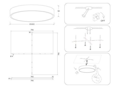 Светильник потолочный Ambrella Light Air Alum (Аир Алум) FV5540