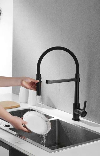 Смеситель для кухни Rose R133H на мойку черный - фото 5