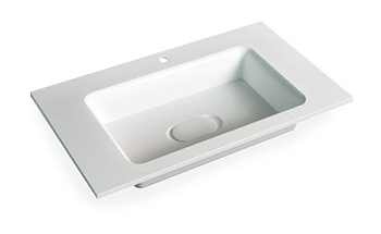 Раковина из литьевого мрамора Jorno MODUL Mol.08.65/W 62х45 встраиваемая цвет белый