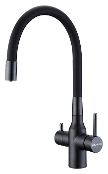Смеситель для кухни Paulmark SALIX Sa213419-418 на раковину черный металлик без термостата
