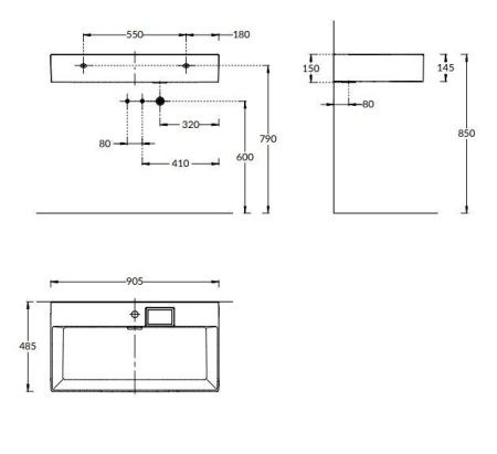 Раковина керамическая Kerama Marazzi LOGICA LO.wb.90.1 90х50 подвесная цвет белый 1 отверстие под смеситель
