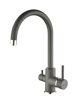 Смеситель для кухни Paulmark ESSEN Es213211-402 на раковину серый металлик без термостата