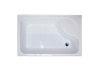 Душевой уголок Royal Bath BP RB8100BP-T-R 100х80 стекло прозрачное профиль белый с поддоном