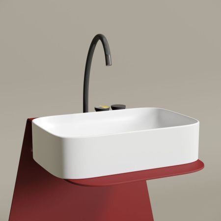 Раковина из сантехнического фарфора Ceramica Nova ELEMENT CN6053MW 60х40 накладная цвет белый без отверстий под смеситель