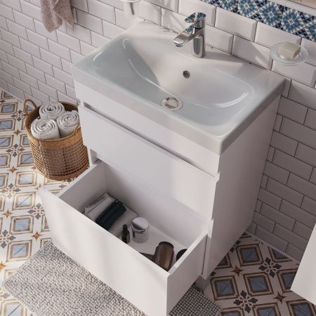 Тумба с раковиной Iddis Zodiac ZOD6CBFi95K 60х40 напольная цвет белый