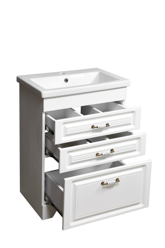 Тумба под раковину Stella Polar Кармела ольха SP-00000177 57х44х82 цвет белый - фото 4