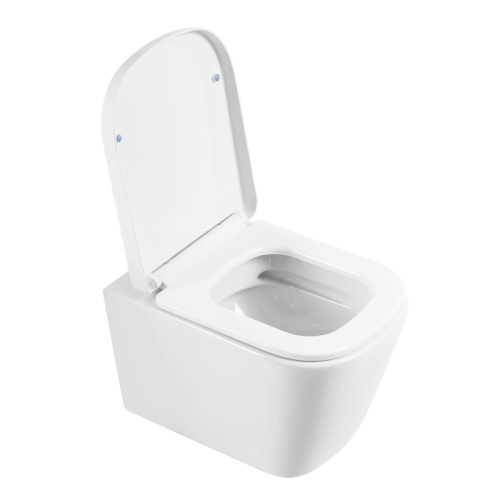 Унитаз подвесной BelBagno ALBANO BB120CHR/BB120SC белый с сиденьем микролифт безободковый каскадный смыв - фото 2