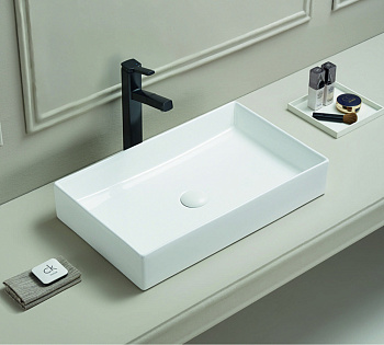 Раковина керамическая Art&Max AM-78570B-60 60х37 накладная цвет белый