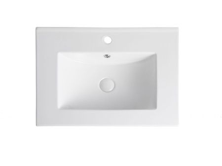 Раковина из сантехнического фарфора Orange B03-610w 60х50 встраиваемая цвет белый