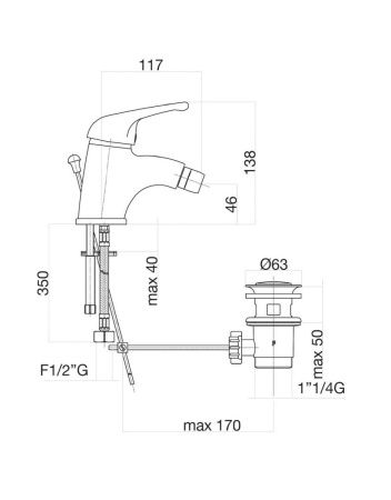 Смеситель Fiore 39CR3210 на биде хром