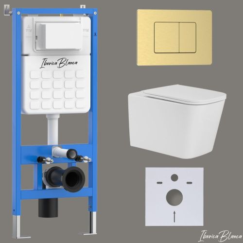 Комплект унитаз с инталляцией и клавишей смыва Iberica Blanca TOLEDO ALTO IB001.TLA.234.1150 - фото 2