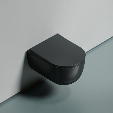 Унитаз подвесной Ceramica Nova MODENA CN6063MDH темно-серый с сиденьем микролифт безободковый душевой смыв